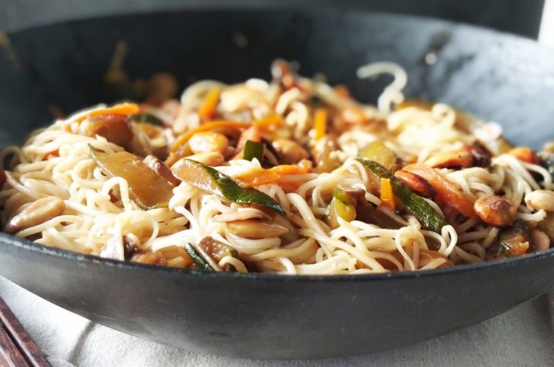 Fideos chinos con verduras