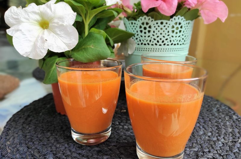 Gazpacho de zanahorias, fuente de vitaminas.