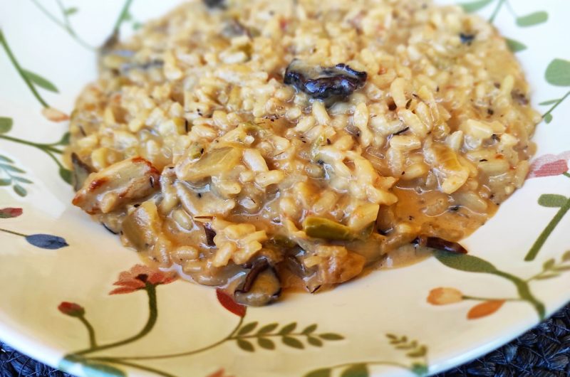 Arroz cremoso con secreto, boletus y trufa.