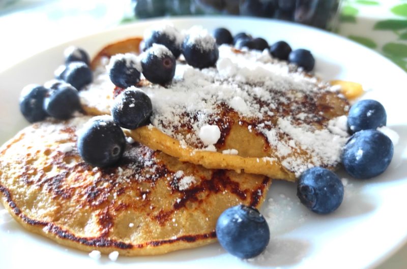 Tortitas de avena con arándanos